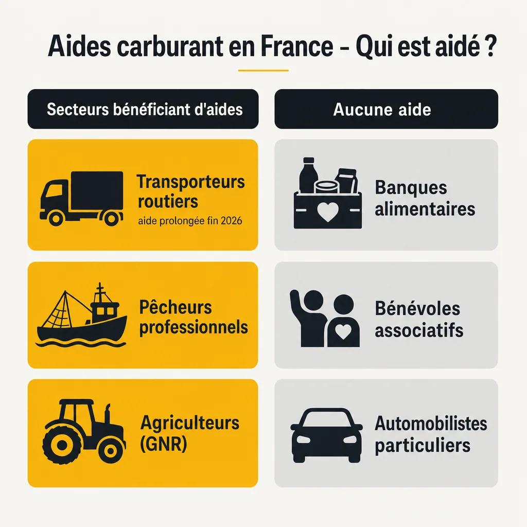 Infographie : qui bénéficie des aides carburant en France en octobre 2026